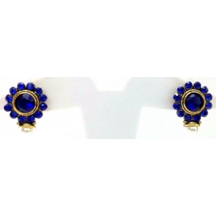 Gold Oxidized Women Earring Stud Jewelry PushBack Classy Gift Rhinestones Bead 5